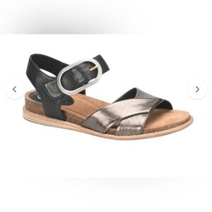 Sofft Bayo Women's Slingback Sandals Black/Pewter Size 6M Comfortable Footbed